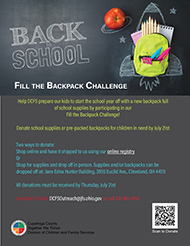 Fill the Backpack Challenge flyer