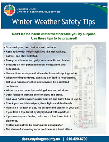 Winter Weather Safety Tips flyer